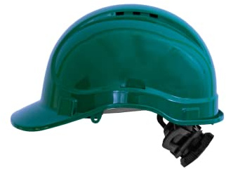 Irudek STILO 300V Verde – Casco de Seguridad ventilado en ABS, Aislamiento eléctrico 1000 V c.a. / 1500 V c.c., arnés 6 Puntos con Ruleta, EN 397 / EN 50365, Talla 52-66 cm