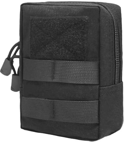 Azarxis Pochette EDC Sacoche Ceinture Tactique Sac Militaire Poche Molle Sac Banane pour Randonnée Jeu de Guerre CS Camping (03 Noir)
