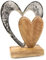 Deko-Figur Herz: Dekofigur zum Hinstellen, Skulptur Metall & Holz, Geschenk Hochzeit, Geburtstag & Valtentinstag, Dekoration Wohnzimmer & Flur, Dekofiguren Modern, Holzdeko Sideboard, 21 x 16 x 6 cm