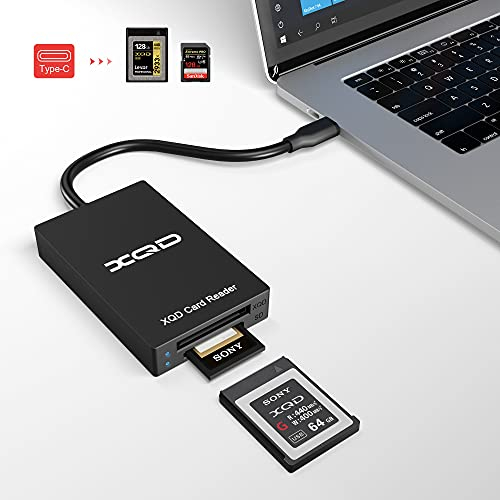 Bawanfa XQD-Kartenleser, Typ C XQD/SD-Kartenleser Dual-Slot-Speicherkartenleser 5 Gbit/s Super Speed Kompatibel mit Sony G/M-Serie, Lexar 2933x/1400x USB Mark XQD-Karte, SD/SDHC-Karte