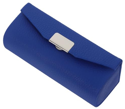 Beavorty Womens Wallet PU Leather Lipstick Case with Mirror Lipstick Holder Portable Organizer Travel Cosmetic Containers for Gloss Blue Womens Wallets