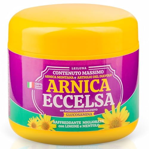 Gel Arnica Montana 99% Raffreddante con Artiglio del Diavolo e Glucosamina Crema Massaggio Muscolare Mentolo ed Oli Essenziali per Dolori Articolari e Muscolari Made in Italy 500ml