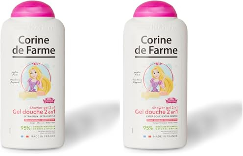 Corine de Farme - Gel Douche Extra-Doux Princesses Disney - Gel Douche 2-en-1 Corps et Cheveux pour Enfants - Flacon Princesse Raiponce - Formule Peau Sensible, ne Pique pas les Yeux - 300ml