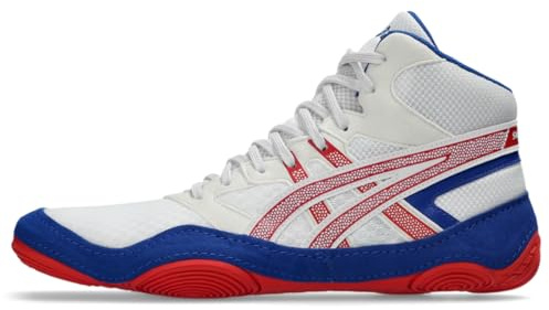 ASICS Men's Snapdown 4 Wrestling Shoes, 8.5, White/Classic RED