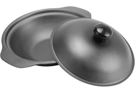 Toyvian Cazuela De Hierro Fundido 20cm Con Tapa Para Arroz Con Pollo Estofado Resistente Multiusos Cocina Saludable