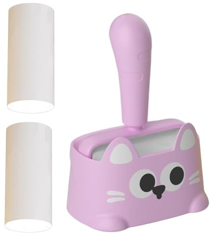 Rouleau anti-peluches extra collant avec recharges faciles à enlever pour nettoyer les poils d'animaux de compagnie, pour chats, chiens, canapés, tapis, pulls, lits,