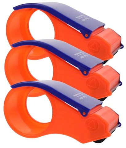 LOLIPPYY Taglierine per Nastro da 6 Cm Set da 3, Distributori di Nastro Adesivo Manuali Trasparenti, Sigillatrici Pratiche per Sacchetti di Plastica Riutilizzabili Design Ergonomico