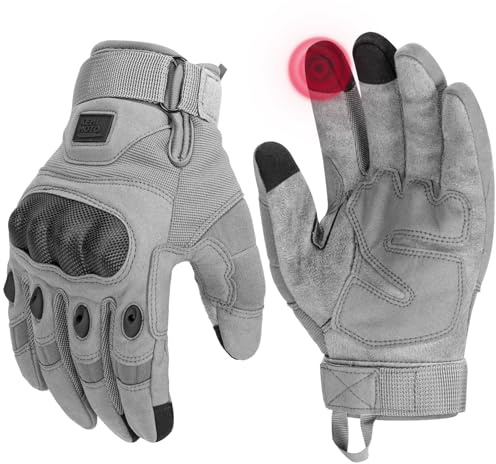 KEMIMOTO Guantes tácticos, guantes de trabajo, guantes militares con protección de nudillos de fibra de carbono, transpirables, dedos completos, para trabajo, senderismo, caza y seguridad