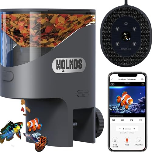 WiFi Automatic Fish Feeder for Aquarium, Fish Flake Dispenser with Camera | 2.4/5G Smart App Control, 200ml Precision Fish Tank Feeder, Holiday Remote Feeding for Fresh Saltwater Tanks