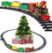 Prextex Weihnachtszug-Set - Rund um den Weihnachtsbaum mit echtem Rauch, Musik und Lichtern