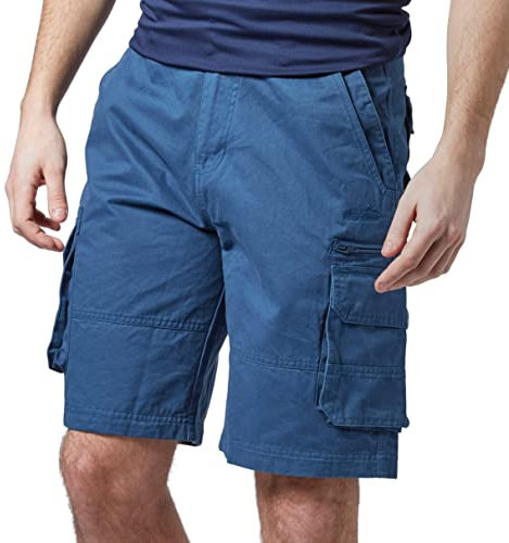 Peter Storm Men's Meteor II Cargo Shorts with Part Elasticated Waist and Multiple Pockets, Activewear (UK, Waist, 30, Regular, Regular, Navy)
