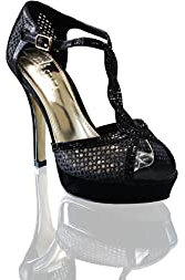 STK TOP STAKA Womens Pump Heel Sandals Ladies Crystal Platform Stiletto High Heel Shoes Size UK