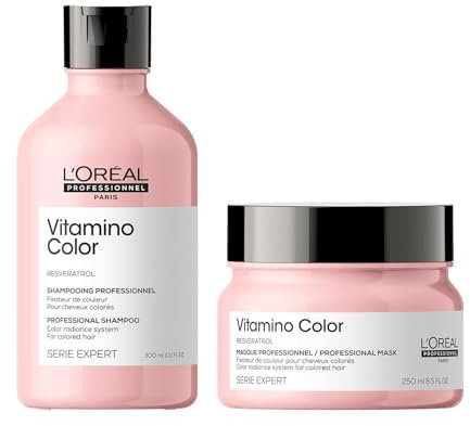 L'Oréal Professionnel Paris | KIT Shampoo Vitamino Color 300 ml + Maschera 250 ml | Routine Anti-Sbiadimento per Capelli Colorati