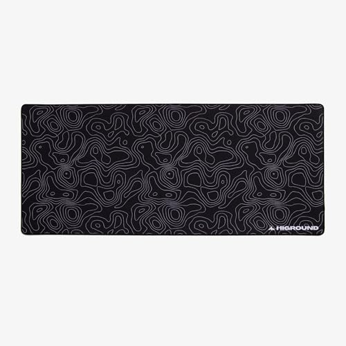 Higround BLACKICE Tapis de Souris de Jeu XL Avec Topographe, Cool à Vitesse Moyenne, Bord Cousu Plat, Gamme Complète de Mouvements, Base en Caoutchouc
