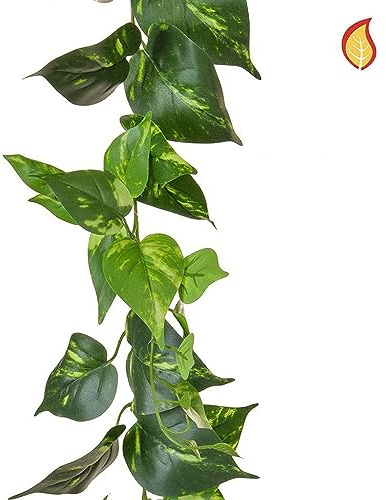FloristryWarehouse Artificial Pothos or Devil's Ivy Garland 220cm/86 Inches Long Green Fire Retardant
