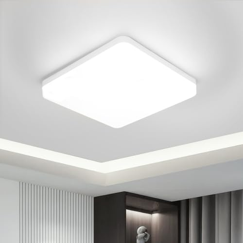 Kambo Lámpara de Techo Cocina LED 36W - Blanca Plafon Cuadrada Ultra Delgado - Moderno Plafón Luz 6500K 3240LM Blanco Frío - Lampara Panel IP44 Para Baño Sala