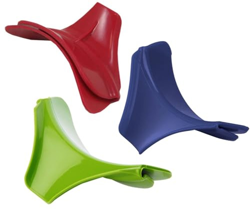 KOMUNJ 3 boquillas de silicona a prueba de salpicaduras, boquilla de silicona, embudo universal de cocina, para ollas, sartenes, cuencos, vasos, herramientas de gadget