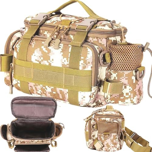 XUBX Multi-Tasche Mit Großem Fassungsvermögen, Große Kapazität Anglertasche Wasserdicht Angeln Tasche Aufbewahrungstasche, Angeltasche Zum Karpfenangeln, Einzelne Schultertasche