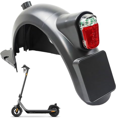 Guardabarros trasero para scooter, accesorios para patinete eléctrico, luz trasera impermeable Ipx4 de alto brillo, soporte de matrícula para bicicletas eléctricas