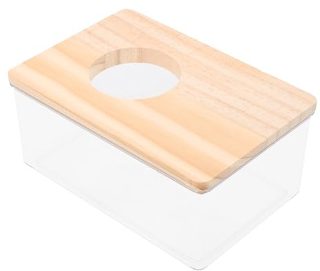 Veemoon Bac à Sable Transparent pour Hamster et Petits Animaux Bac de Bain Acrylique Toilette et Salle de Bain pour Rongeurs Facile à Nettoyer et Observer