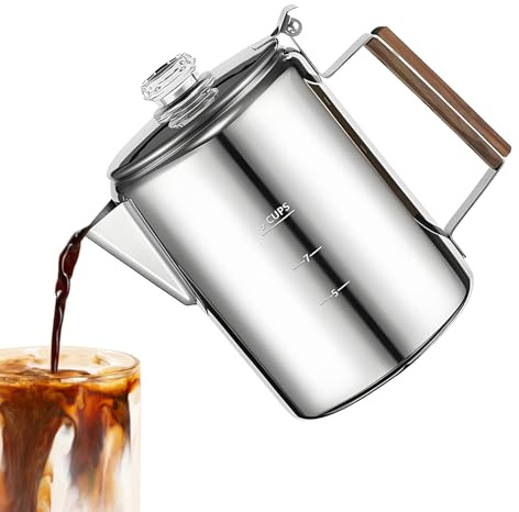 Campingkaffebryggare - Vintage design bärbara perkolatorer i rostfritt stål, kommersiell kraftkaffebryggare | Pålitlig perkolator utomhusmaskin för bakgårdsaktiviteter i