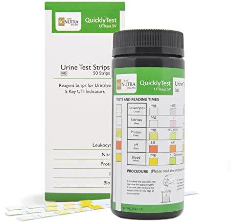 Urine Test Strips - Quick testing and monitoring for UTIs, Cystitis, pH and Bladder Health. SC Nutra (Sweet Cures)