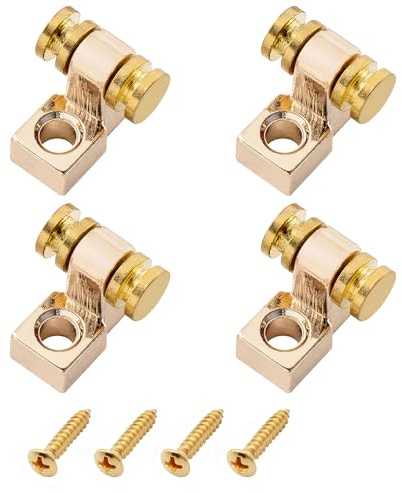 Musiclily Vintage Strängtryck med Rullar för Fender Strat Stratocaster Tele Telecaster Elgitarr, Guld(4 st)