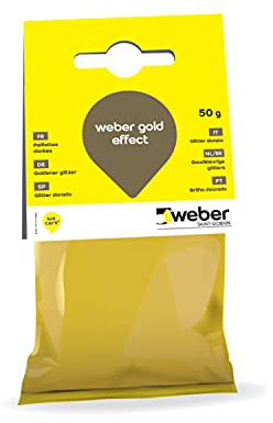 WEBER - Lentejuelas doradas de 50 g para añadir a un mortero de juntas de baldosas, WEBER GOLD EFECT