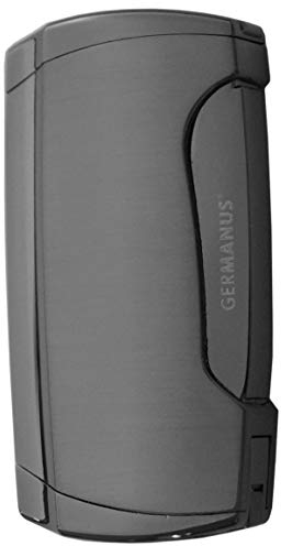 GERMANUS Jetflame Accendino per Sigari con 2 Fiamme, Argento