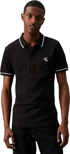 Calvin Klein Jeans Homme Tipping Slim J30j315603 Polos Manches Courtes, Noir (Ck Black), S EU
