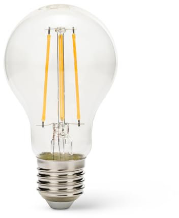 Velamp lampadina LED a filamento forma Oliva (A60) - Attacco a vite Grande (E27) - Potenza 8W Equivalenti 75W - Luminosità 1055lm - Temperatura colore 2700K (luce calda)
