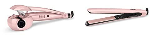 BaByliss Rose Blush Curl Secret Auto-Curler, automatischer Lockenstab mit 2 Temperaturstufen, 2664PRE & Rose Blush Glätteisen, 13 Temperaturstufen bis 235C, 2498PRE