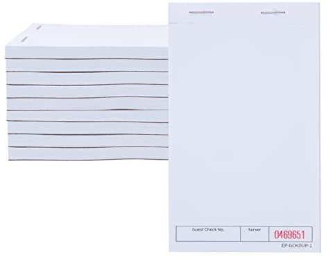 DGBDPACK Guest Checks Pads EP-GCKDUP-1 (10 Pads), total 500 Blank Waiter Pad, Server Order Pads
