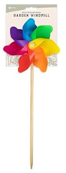 Multi-Coloured Wooden Windmill, 9 cm - Durable & Eye-Catching Design, Perfect Decoration for Outdoor Spaces, 1 Piece