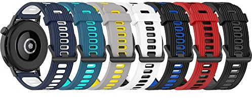 RuenTech 22MM Ersatz-Silikon-Armband für Polar Vantage M/Vantage M2/Grit X/Grit X Pro/Grit X Pro Titan, weiches und strapazierfähiges Silikon-Smartwatch-Band (7er Pack)