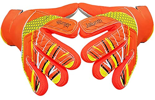 Jalunth Guantes de Portero Futbol - Niño Niñas Adolescentes Joven Junior Guantes Portero Entrenamiento Guantes Futbol con Protección Palma de Látex Antideslizante y Dorso de Mano de PU Suave