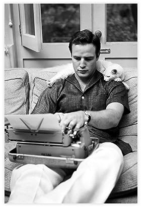 ZOLULA Poster vintage su tela, con attore cinematografico, Marlon Brando, decorazione artistica da parete per soggiorno, camera da letto, senza cornice, 30 x 45 cm