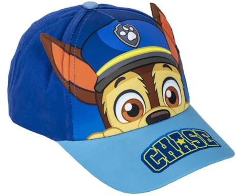 Gorra Infantil de la Patrulla Canina - Color Azul - Medida de 53 cm - Elaborada con Algodón y Poliéster - Gorra con la Forma de Chase - Producto Original Diseñado en España