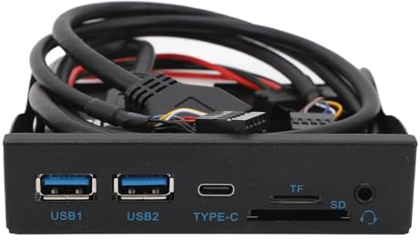 3.5 Inch Front Panel USB C Hub, TF Internal Card Reader,5Gbps USB 3.2 Gen 1,19PIN Type C Plug and Play Floppy Drive Panel for 7 8 10 11 2003 for Linux