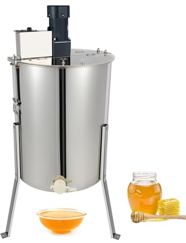 4-Rahmen Honigschleuder Elektrisch Tangentialschleuder Edelstahl mit Quetschhahn Honigventil Honigeimer Schleuder Imkerei Bienenzüchter Zubehör