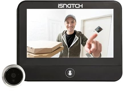 GBC Spioncino Smart Wi-Fi per Porte Blindate con Monitor 4.3, Rilevamento Movimento e Notifiche Push