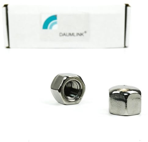 DAUMLINK® 25 tuercas de sombrero, forma baja DIN 917, material acero inoxidable V2A (25 unidades) para la óptica de tornillo y contra lesiones, contaminación y daños (M12)