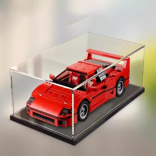 Vitrina acrílica, para modelo automotriz Lego 10248, vitrina transparente a prueba de polvo. (solo caja de exhibición) (base negra)