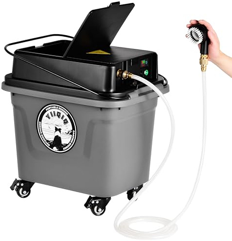 YIIQIQ Portable Pet Washing (Max 330PSI) - Self-Contained Camping Shower | 10Gal Tank, 5H Runtime, No Hose Needed | Multi-Use for Car Cleaning/Pet Bath/Garden Watering
