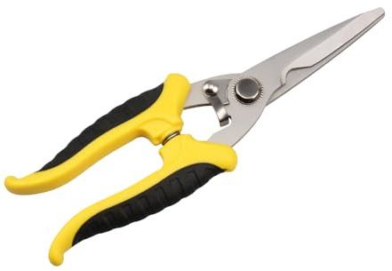 Lotnery Professional Scissor Heavy Duty, Comfortable Soft Grip and Stainless Steel Precision Blades, Easy Cutting Electrical Cable Notch, Thick Paper, Leather, Sewing Fabric