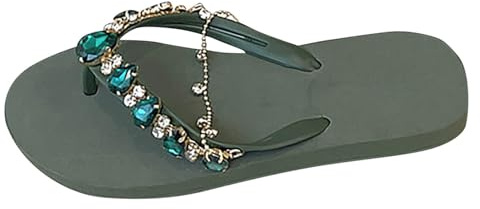 Generiska damer flip flops glitter kilsandaler platå platt halkfri sula strand sandaler tåseparator bekväma lätta badtofflor för kvinnor