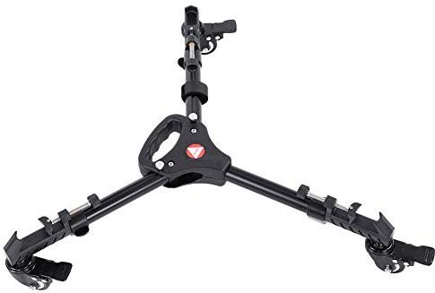 Lazmin112 VX-600 Foldable Tripod Dolly, Lightweight Aluminum with Fast Action Brakes for Universal Camera