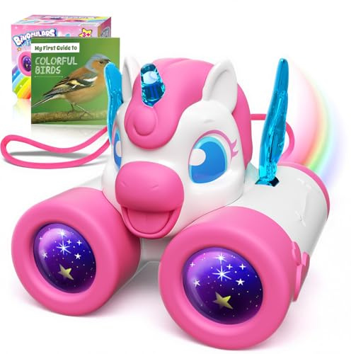 Licorne Jumelles Enfant avec Guide des Oiseaux, Licorne Jouet Fille 3 4 5 6 7 8 9 10 11 12 Ans, Cadeau Enfant 3-12 Fille Ans Jeux Enfants Éducatif Extérieur Jardin Voyage Cadeaux de Noël Anniversaire