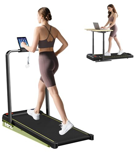 SPORTNOW Tapis de Marche Pliable 2 en 1 inclinable 10%, 1-6 km/h, Walking Pad avec télécommande et LED, 2,0HP, Treadmill Compact, utilisable sous Bureau Tapis de Course pour Maison & Bureau, Noir