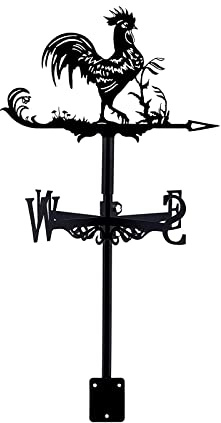 Banderuola segnavento a Forma di Gallo, banderuola Decorativa da Giardino, picchetto da Giardino, banderuola in Acciaio Inossidabile, Kit indicatore di direzione del Vento per scen